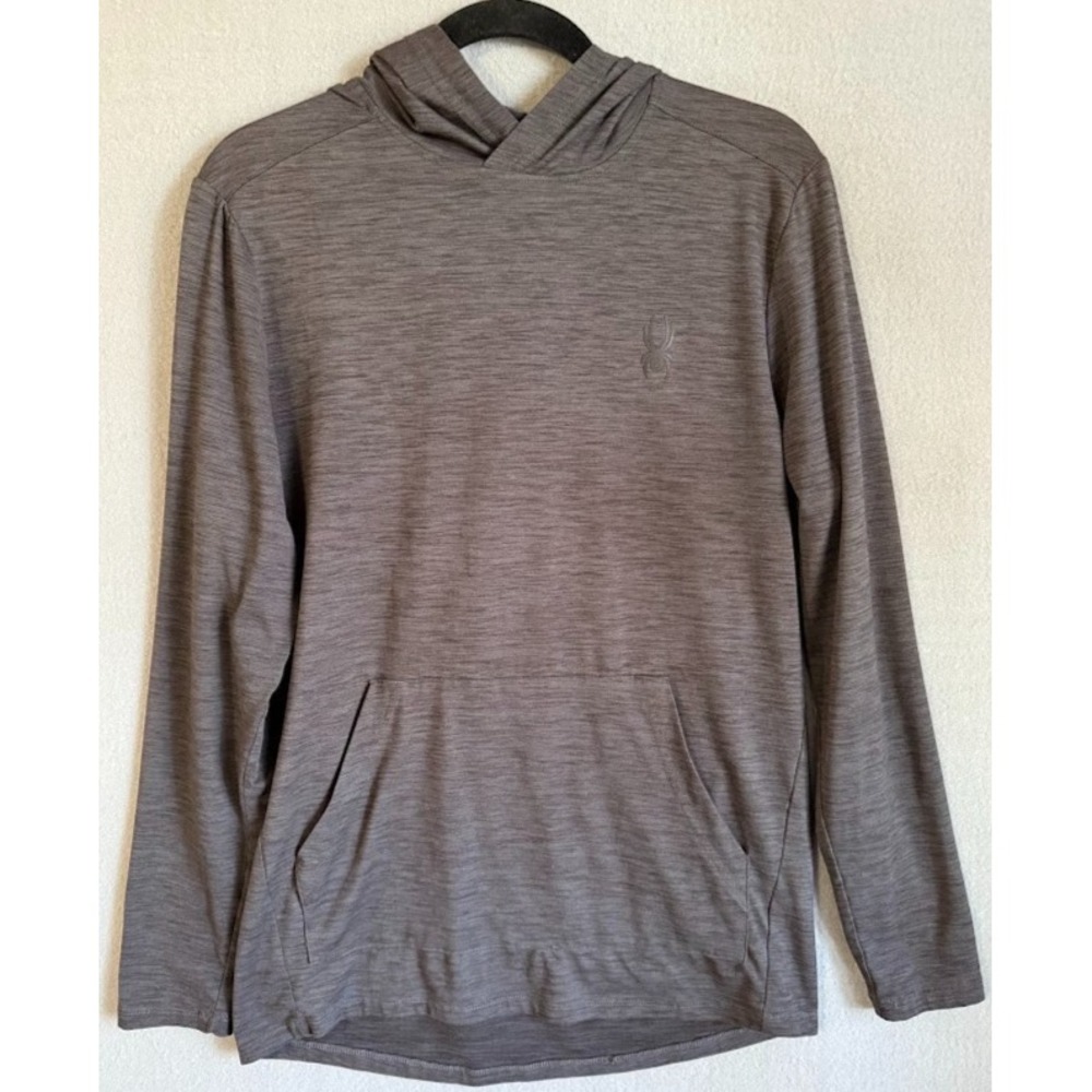 SPYDER Active Hoodie Men Size Medium Gray  Pullover  Pocket  Long Sleeve‎ Casual